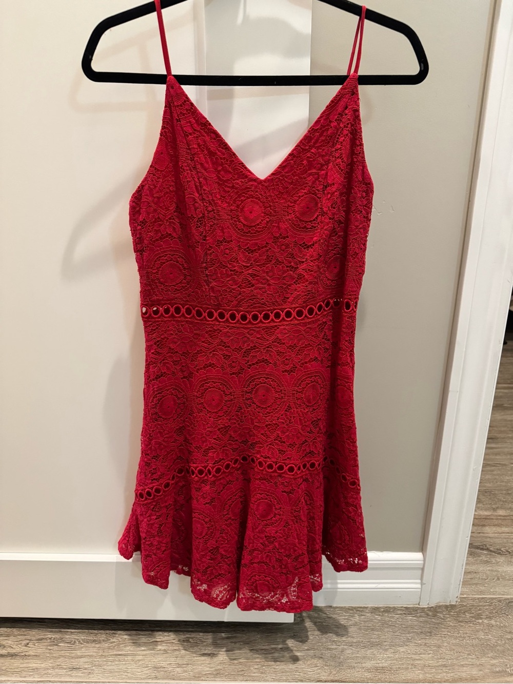 miami Red Lace Camisole Dress